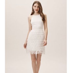 Aidan Mattox Promenade Fringe Dress White